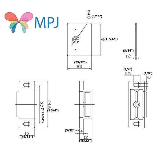 MPJ Shutter Hardware 50631-R 15lb Single Magnetic Catch White/zinc Retail Pack (10) - Image 2