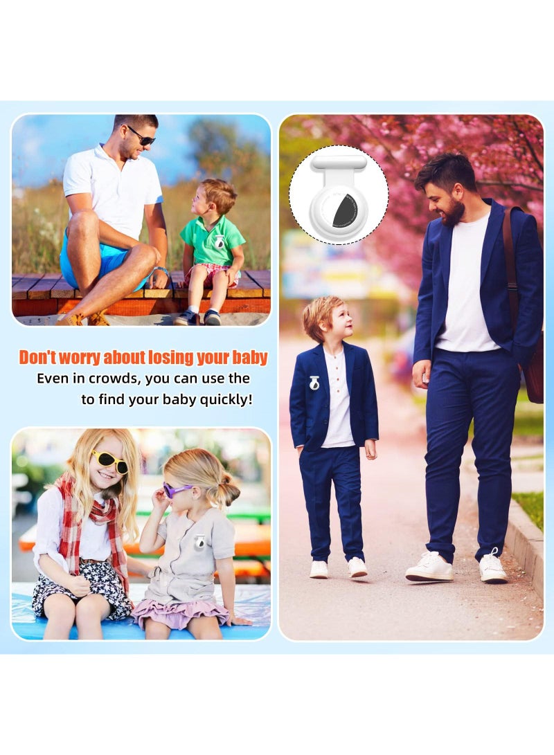 Sweet seven Secure Your Belongings: Silicone AirTag Holder Case with Hidden GPS & Stylish Brooch Pin - Keep Kids Safe with Safer Than, Necklace, or Keychain Option 2 pack Black and Navy  - Image 4