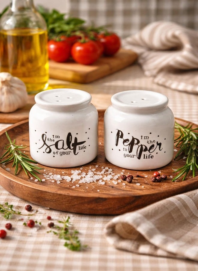 AABCO Ceramic Salt and Pepper Shaker Set, White, Style, Salt and Pepper for Home Dinning Table, Set of 2 - Image 3
