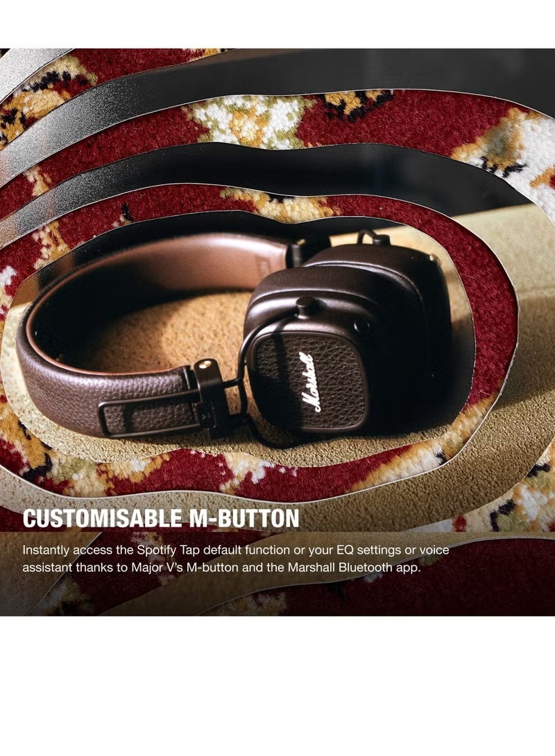 مارشال سماعات الرأس اللاسلكية Marshall Major V فوق الأذن - صوت مميز مع أكثر من 100 ساعة من وقت التشغيل - Image 5