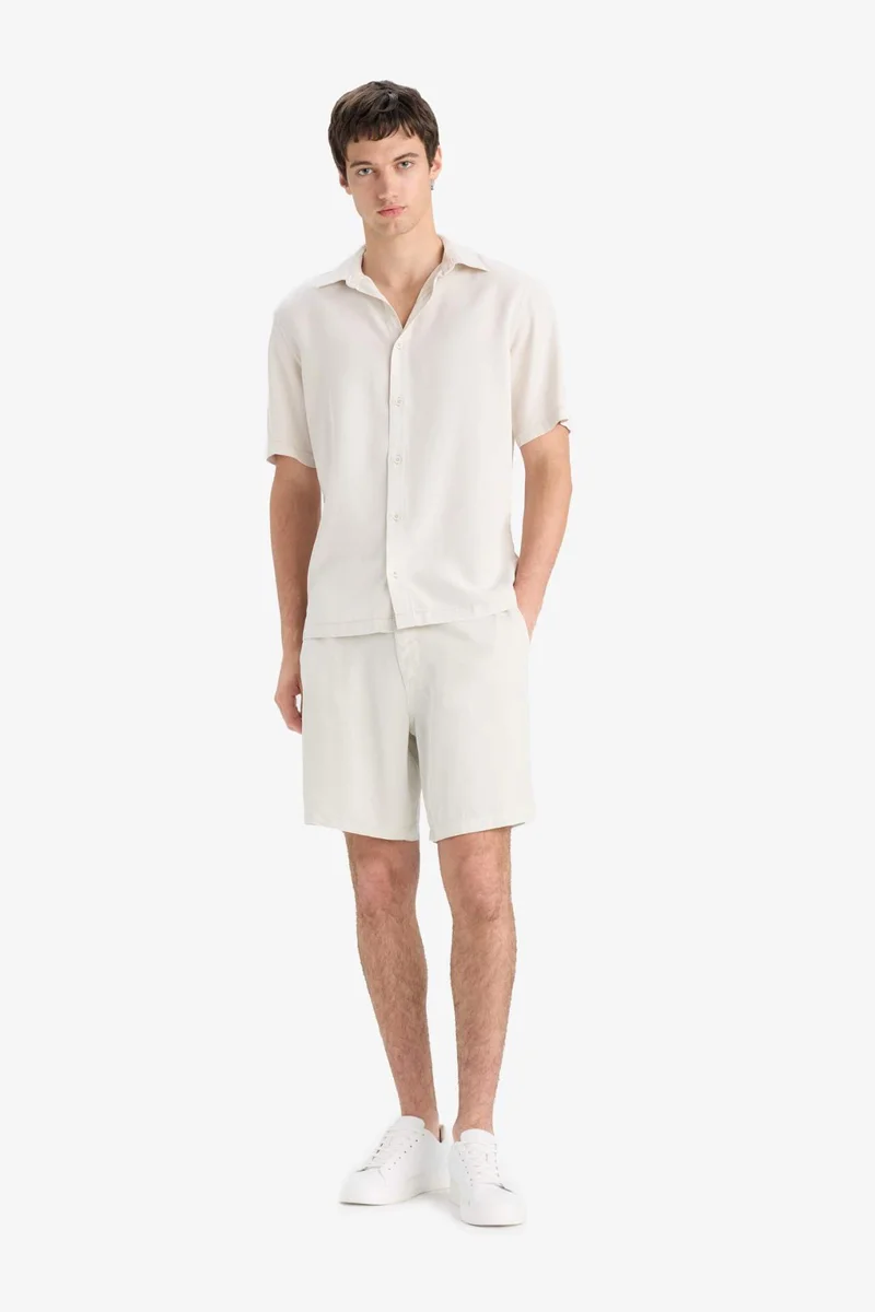 ديفاكتو Relax Fit Tencel Bermuda Shorts