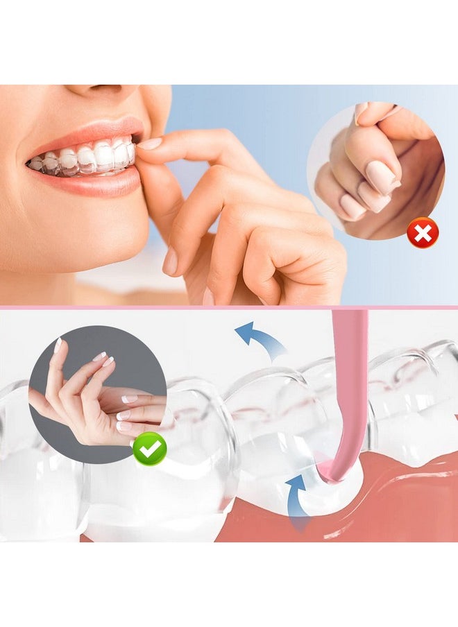 ARGOMAX - Aligner Removal Tool 2 Retainer Remover Tool Invisible Braces Removal Tools Suitable For Removing Braces Trays Retainers Dentures And Aligners(Blue+Pink). - Image 1