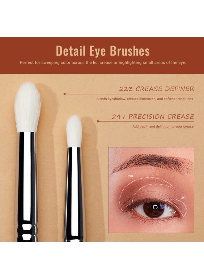 Jessup مجموعة فرش ظلال العيون 7 قطع فرش مكياج عيون رقيقة لدمج ظلال العيون وتظليل التجاعيد وكريم التغطية باللون الأسود T334 - Image 4