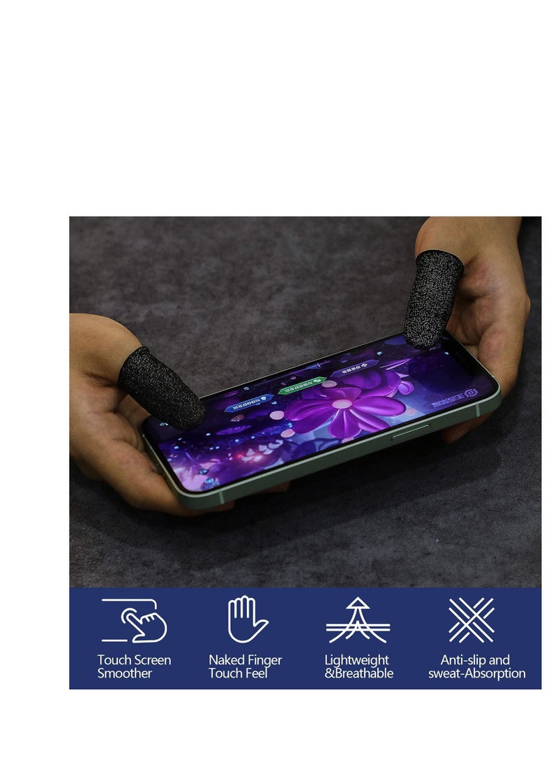 SYOSI Touch Screen Finger Glove Conductive Fiber Fingertips Sweatproof Non-slip Ultra-thin Breathable Universal Touche Screen Finger Sleeves for Android Mobile Games  - Image 3