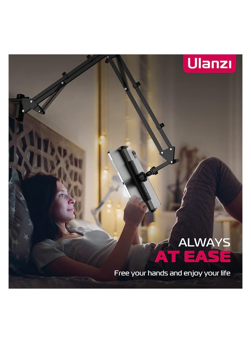 Ulanzi ULANZI T2 Adjustable Tablet Holder for Desk – Foldable Aluminum Arm Stand with 360° Rotation for iPad, Samsung, Surface, Kindle & 7"–13" Tablets - Image 4
