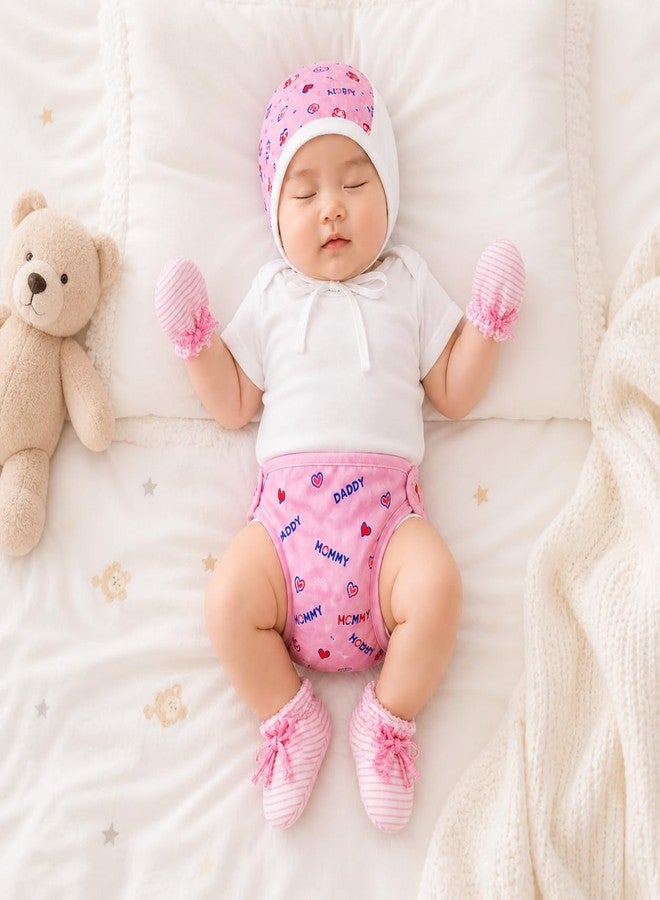 Epics Infant Clothing Set for Newborn Baby – Cotton Combo (3 Caps, 3 Mittens, 3 Booties & 5 Langots), Soft & Comfortable, 0–6 Months (Unisex) Multicolour - Image 2