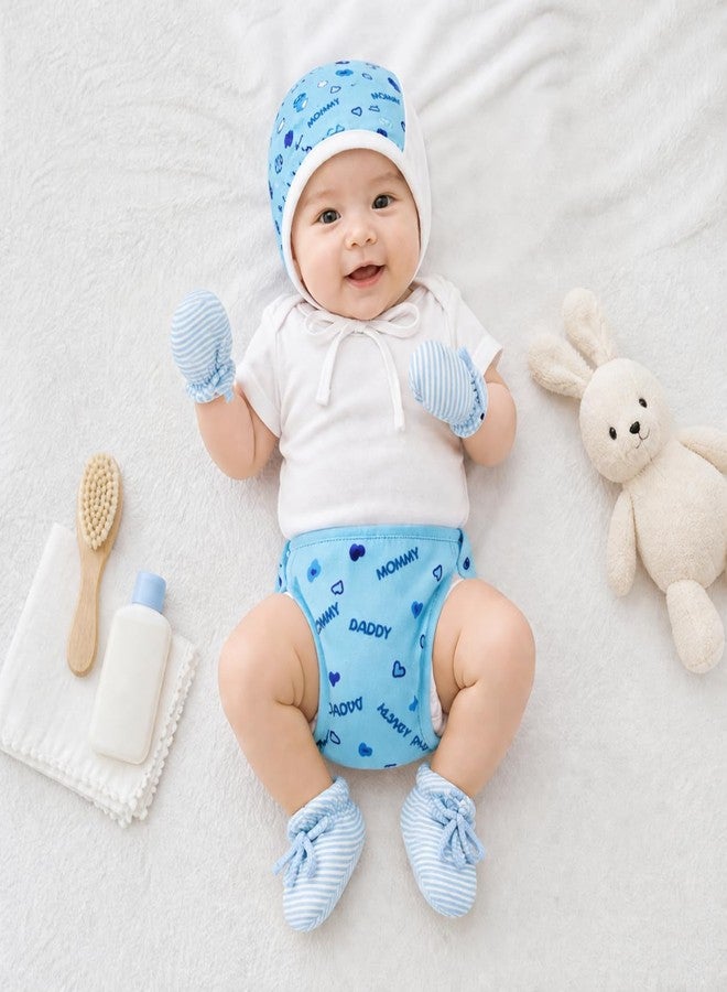 Epics Infant Clothing Set for Newborn Baby – Cotton Combo (3 Caps, 3 Mittens, 3 Booties & 5 Langots), Soft & Comfortable, 0–6 Months (Unisex) Multicolour - Image 4