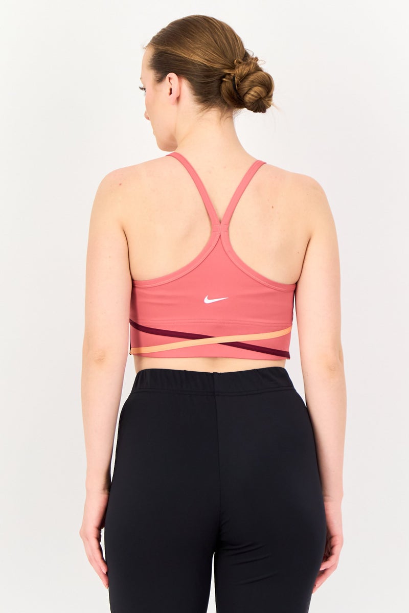 Nike حمالة صدر رياضية بدون أكمام للنساء مبطنة قليلاً، وردي قديم داكن - Image 3