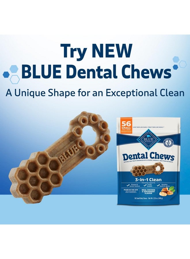 بلو بافلو مكافآت مضغ الأسنان الطبيعية الصغيرة للكلاب من Dental Bones، (5-15 رطلاً) كيس 12 أونصة - Image 3