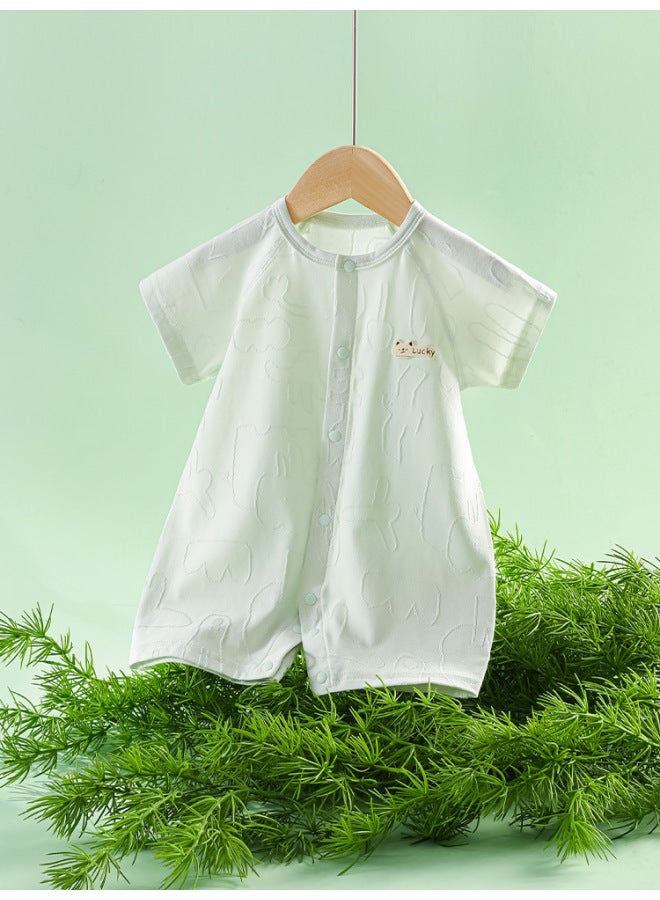 Newborn Baby Clothes Summer Short-sleeved Buckle Thin Children's Climbing Suit - Image 3