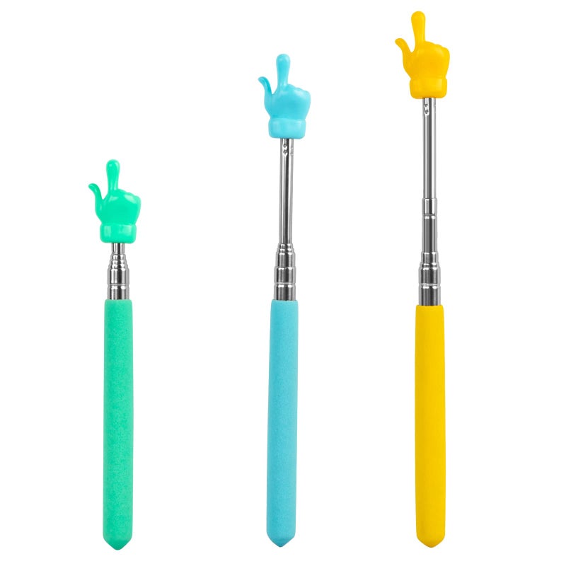 JOYJOM Retractable Finger Pointer Stick for Classroom: Extendable Telescopic Presentation Teacher Pointer Stick for Classroom Whiteboard Pointer (3 Pack) - Image 1