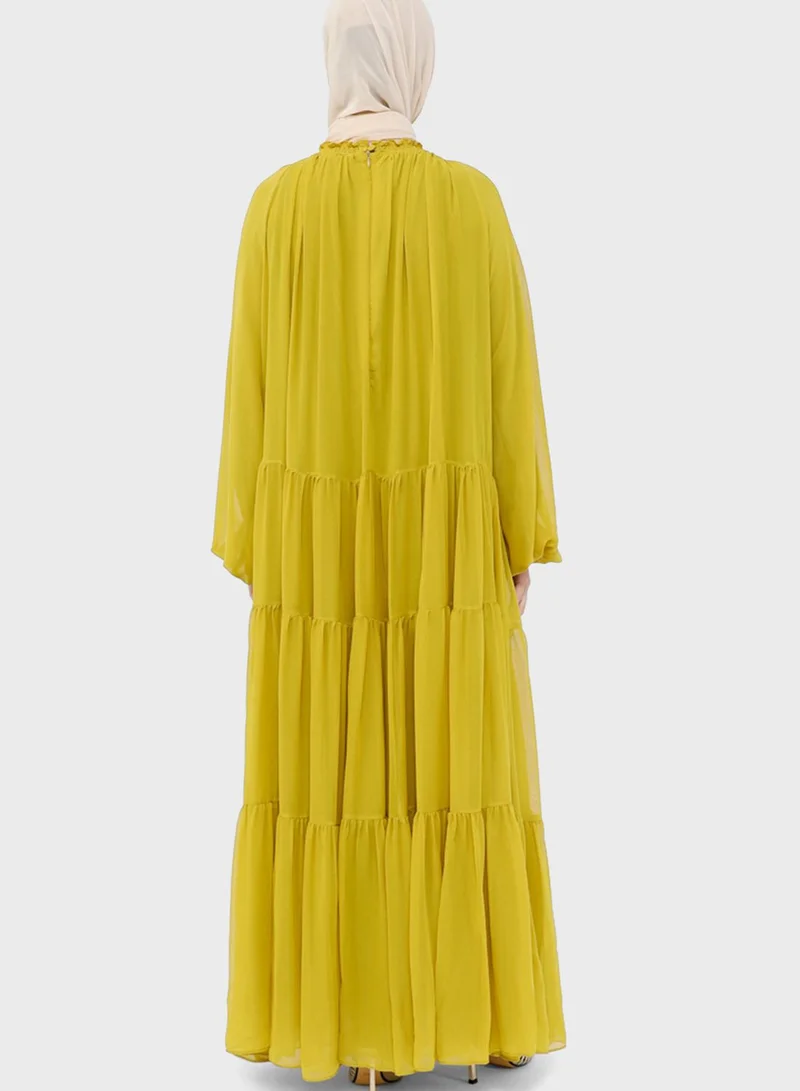 Refka by modanisa Tiered Balloon Sleeve Dress
