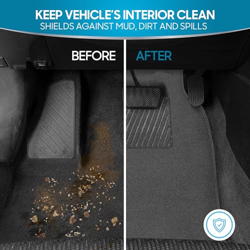 BDK Premium Carpet Floor Mats for Cars - Universal Fit Interior 4-Piece Car Mats Full Set with Vinyl Heel Pad Protector - Cute Car Accessories Interior Floor Covers for SUVs & Trucks - Image 4