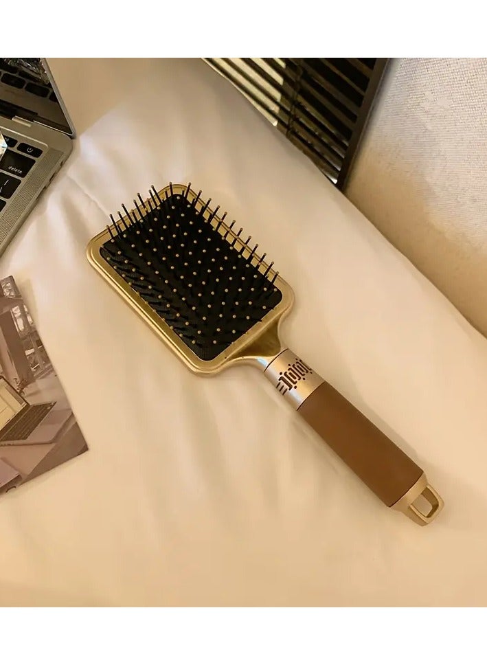 Rozino 2pcs Golden Color Air Cushion Scalp Massage Comb - Detangling, Styling, and Massaging for Normal Hair - Nylon Bristle, ABS Plastic Handle, Sculpt Comb Type - Image 3