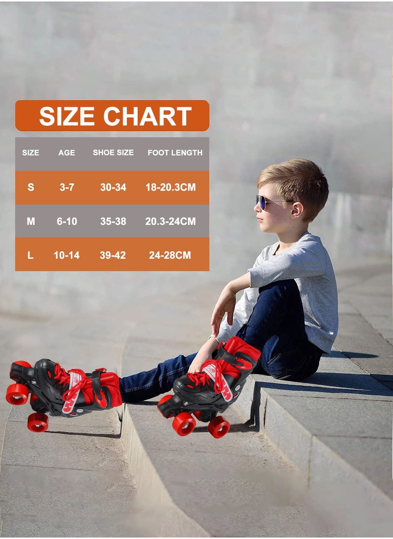 Arabest - Design For Girls Boy Kids Child Adjustable Quad Roller Skates Shoes Sliding Sneakers 4 Wheels 2 Row Line outdoor Gym Sports - Image 1