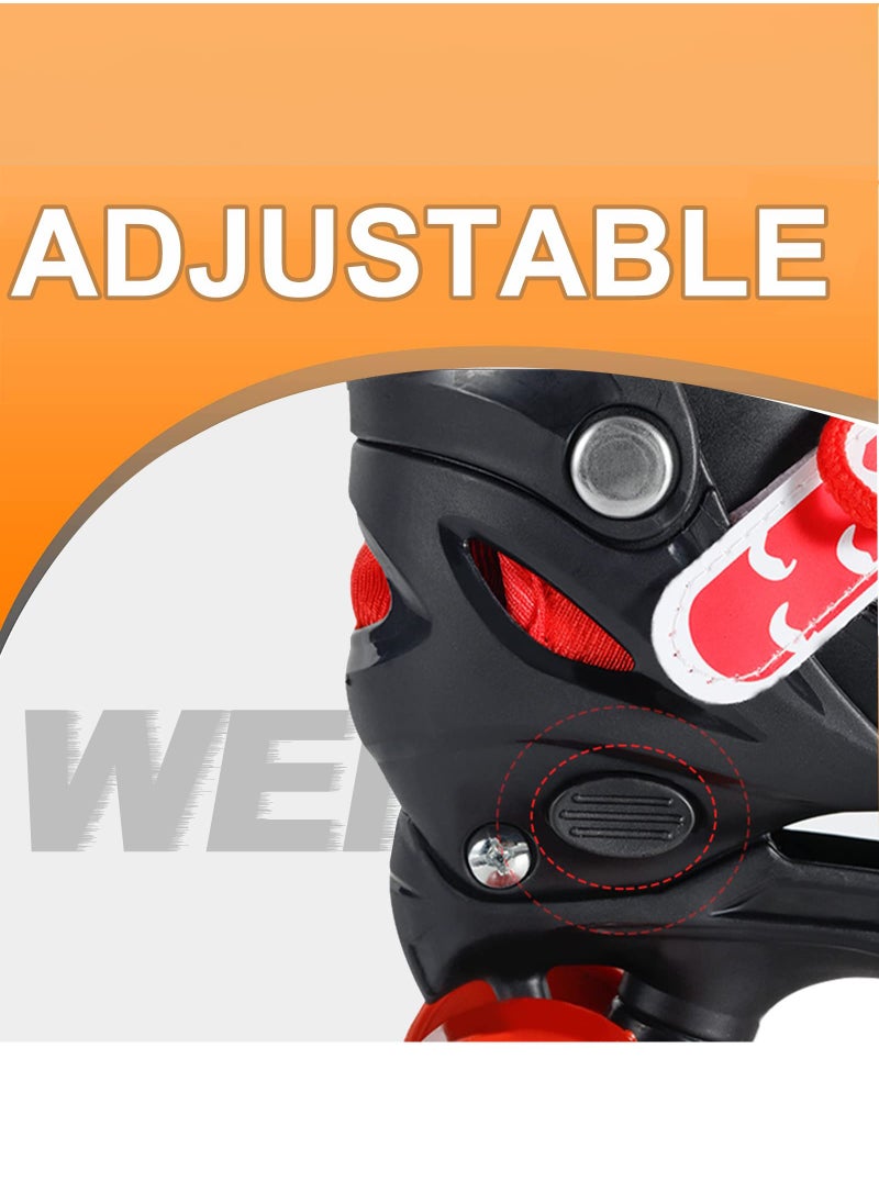 Arabest - Design For Girls Boy Kids Child Adjustable Quad Roller Skates Shoes Sliding Sneakers 4 Wheels 2 Row Line outdoor Gym Sports - Image 1
