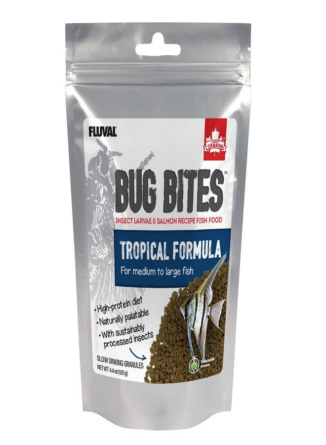 Fluval Bug Bites Tropical Fish Large Granules 4.4 oz, A6579, Brown - Image 1