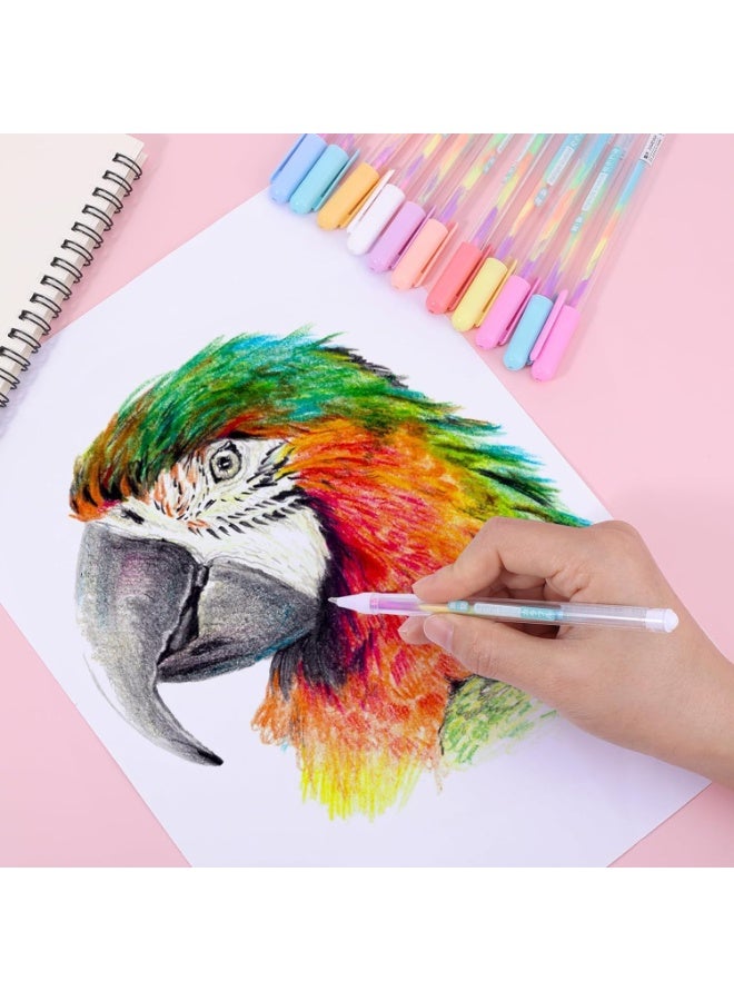 مزيج من 6 ألوان قوس قزح المحايد مجموعة قلم، قلم حبر النيون السحري، قلم تغيير اللون 0.8 مم، مناسبة للبالغين ملء الكتب والرسومات على الجدران الكتابة الحرفية دفتر يوميات، 12 حزمة - Image 3