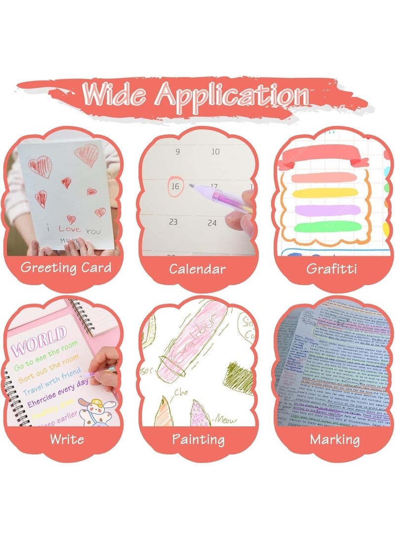 مزيج من 6 ألوان قوس قزح المحايد مجموعة قلم، قلم حبر النيون السحري، قلم تغيير اللون 0.8 مم، مناسبة للبالغين ملء الكتب والرسومات على الجدران الكتابة الحرفية دفتر يوميات، 12 حزمة - Image 5