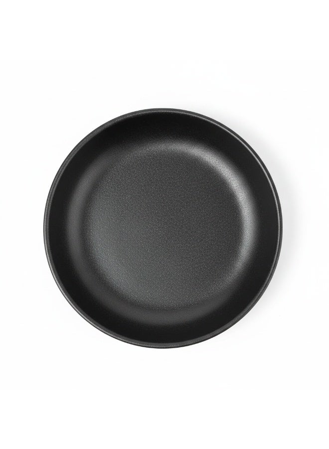 AKDC Black Matte Ceramic Deep Dinner Plate 28.5cm Premium Serveware, Soup Plate - Image 1