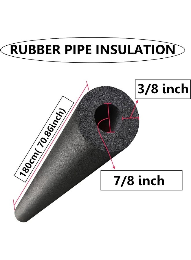 POAKER 180CM Pipe Insulation Foam Tube – Versatile Foam Sleeve for Plumbing, AC Units, Guitar Stands, Exercise Equipment & Roof Racks (BLACK, 7/8 inch X 3/8 inch) - Image 2