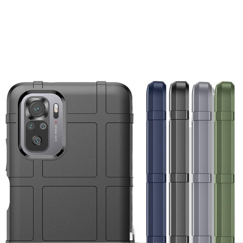 غطاء واقي بسيليكون لـ Redmi Note 10 مع مقاوم للصدمات وحماية من السقوط مع مقاوم للصدمات مع تغطية كاملة مع ملمس مطفي باللون أسود من السيليكون باللون الأسود باللون الأحمر - Image 4