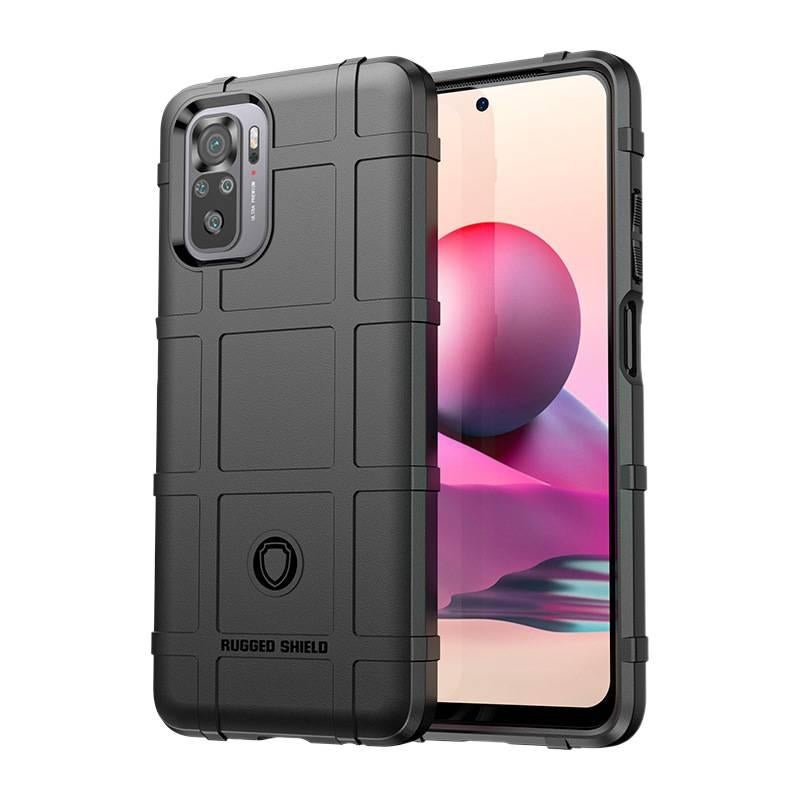 غطاء واقي بسيليكون لـ Redmi Note 10 مع مقاوم للصدمات وحماية من السقوط مع مقاوم للصدمات مع تغطية كاملة مع ملمس مطفي باللون أسود من السيليكون باللون الأسود باللون الأحمر - Image 1