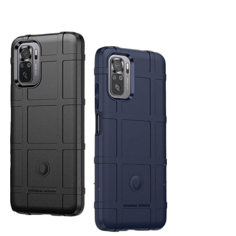 غطاء واقي بسيليكون لـ Redmi Note 10 مع مقاوم للصدمات وحماية من السقوط مع مقاوم للصدمات مع تغطية كاملة مع ملمس مطفي باللون أسود من السيليكون باللون الأسود باللون الأحمر - Image 3