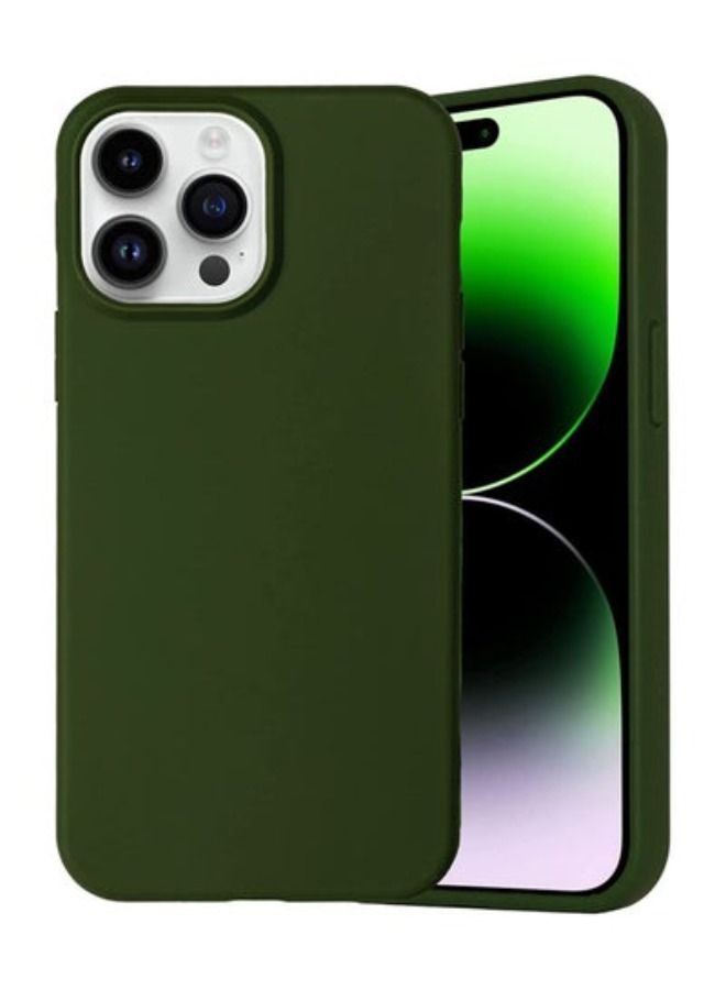 ACLIX Matte Case Compatible with iPhone 14 Pro, Matte Surface Soft Phone Case, Drop Protection Cover, Army Green, Solid Color, 6.1 Inches Display - Dark Green - Image 1