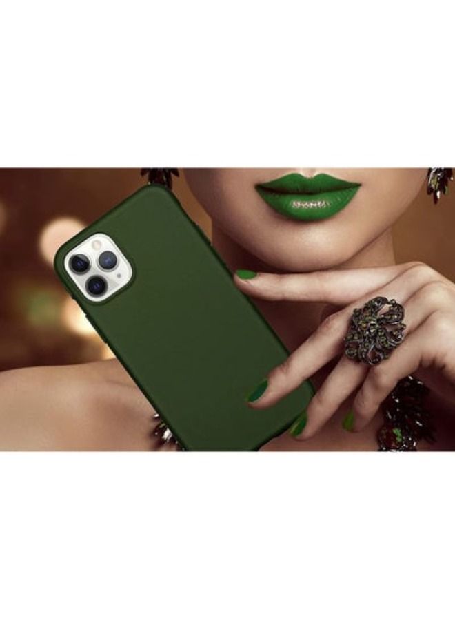 ACLIX Matte Case Compatible with iPhone 14 Pro, Matte Surface Soft Phone Case, Drop Protection Cover, Army Green, Solid Color, 6.1 Inches Display - Dark Green - Image 3