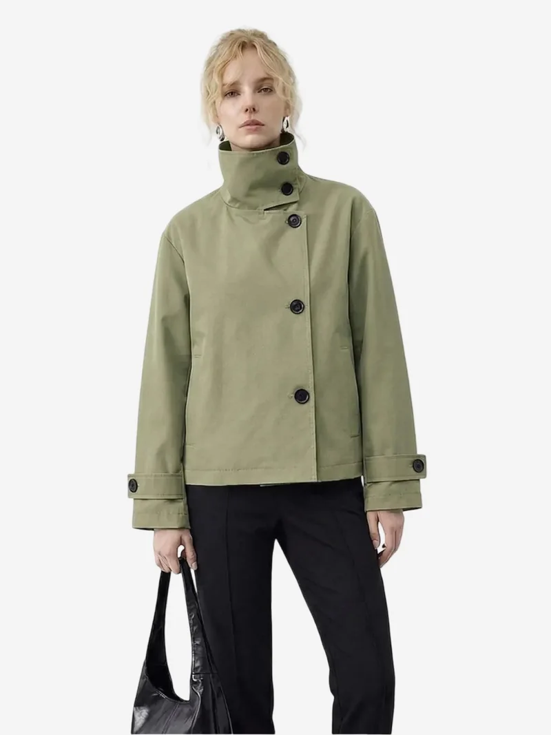 بيانكو لوتشي LUCCI Short Mandarin Collar Trench Coat