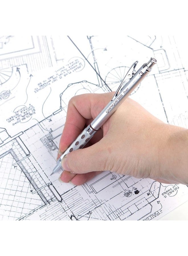 Pentel قلم رسم أوتوماتيكي GraphGear 1000 (0.3 مم)، بلمسات سوداء، 1 قطعة (PG1013G) - Image 3