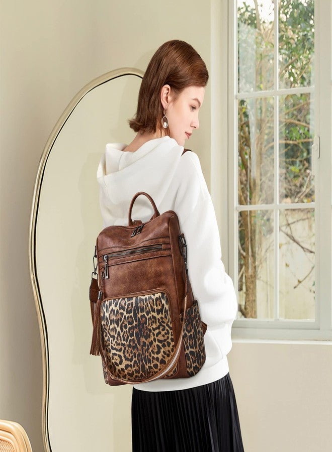 OPAGE Leather Backpack Purse for Women Fashion Tassel Ladies Shoulder Bags Designer Large Backpack Travel Bag - Image 2
