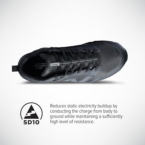 New Balance Evolve ESD Safety Shoes for Men - Non Slip Composite Toe Static Dissipative Electrical Hazard - Black, Mid - Image 3