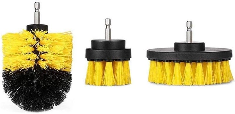 Spaceshoop 3pc Car Cleaning Brush Car Detailing Brush Drill Brush With Drill Attachment Tub Cleaner Scrubber Cleaning Brushes Automotive Detailing Spin Scrubber Set - Image 1