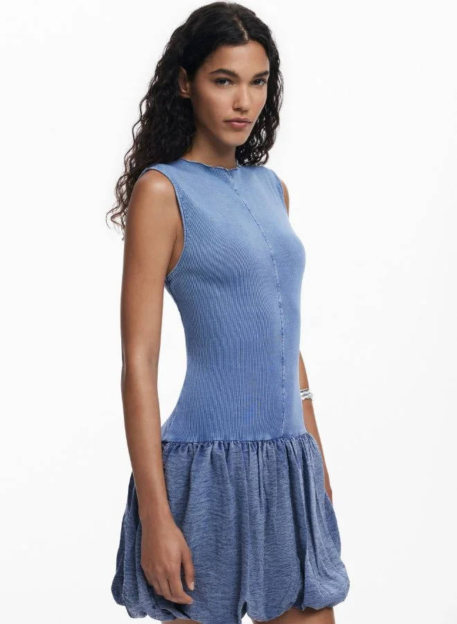 DESIGUAL SLEEVELESS FLARED DRESS