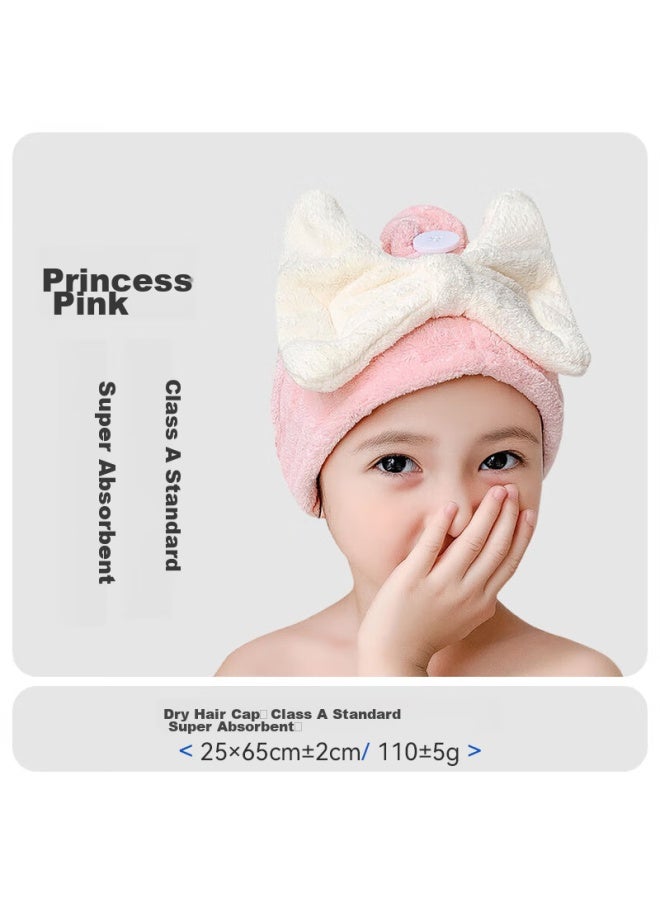 Cookss Children's Quick-drying Hair Towel, Super Absorbent, Cute Headscarf For Girls, Student Bath Cap, Hair Wrap, Pink - Image 4