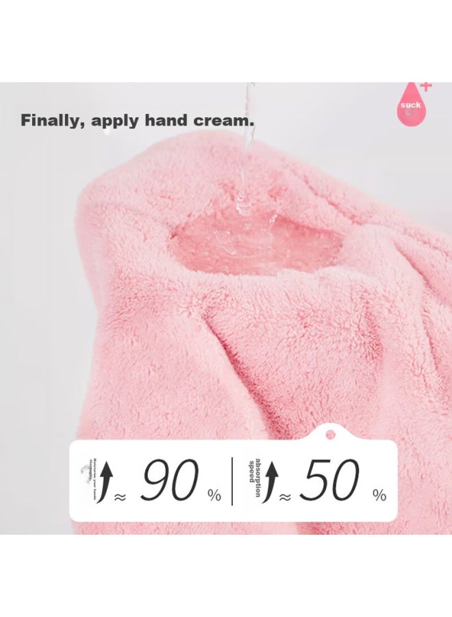 Cookss Children's Quick-drying Hair Towel, Super Absorbent, Cute Headscarf For Girls, Student Bath Cap, Hair Wrap, Pink - Image 2