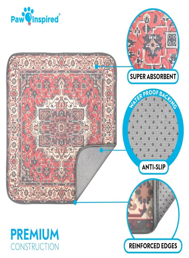 Paw Inspired Designer Print Dog Pads (2 Pack) | Premium Washable Pee Pads | Reusable Puppy Pads for Potty Training, Whelping, Waterproof Mat | Leakproof, Non-Slip Liner (Persian Style, 36" x 36" Size) - Image 4
