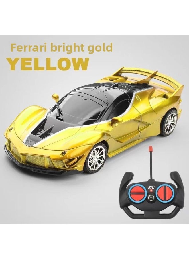 Remote Control Car Rechargeable High-speed Electric Remote Control Car Drift Sports Car Four-way Racing Children Boy Toy-Color:2024 Hot Racing Car-fara Screen Gold [gift Box]-Scale:1 Package Special Charging Set + Remote Control [comes With Remote Control Battery]  - Image 1