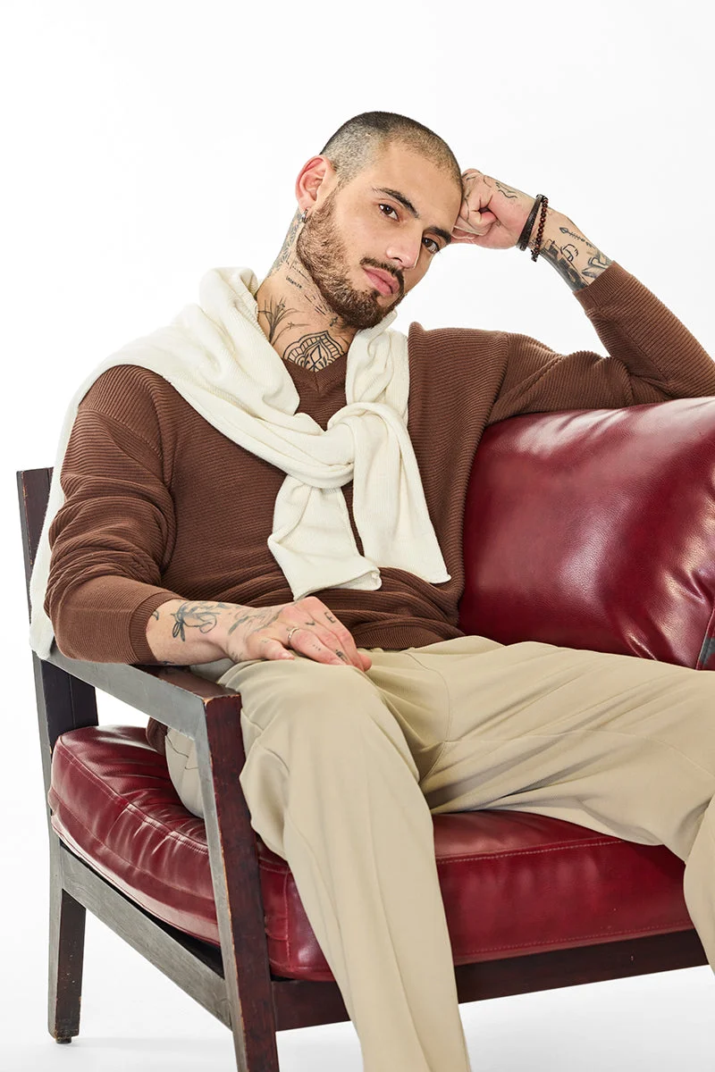 SNITCH Core Lab Hazelnut Textured Sweater