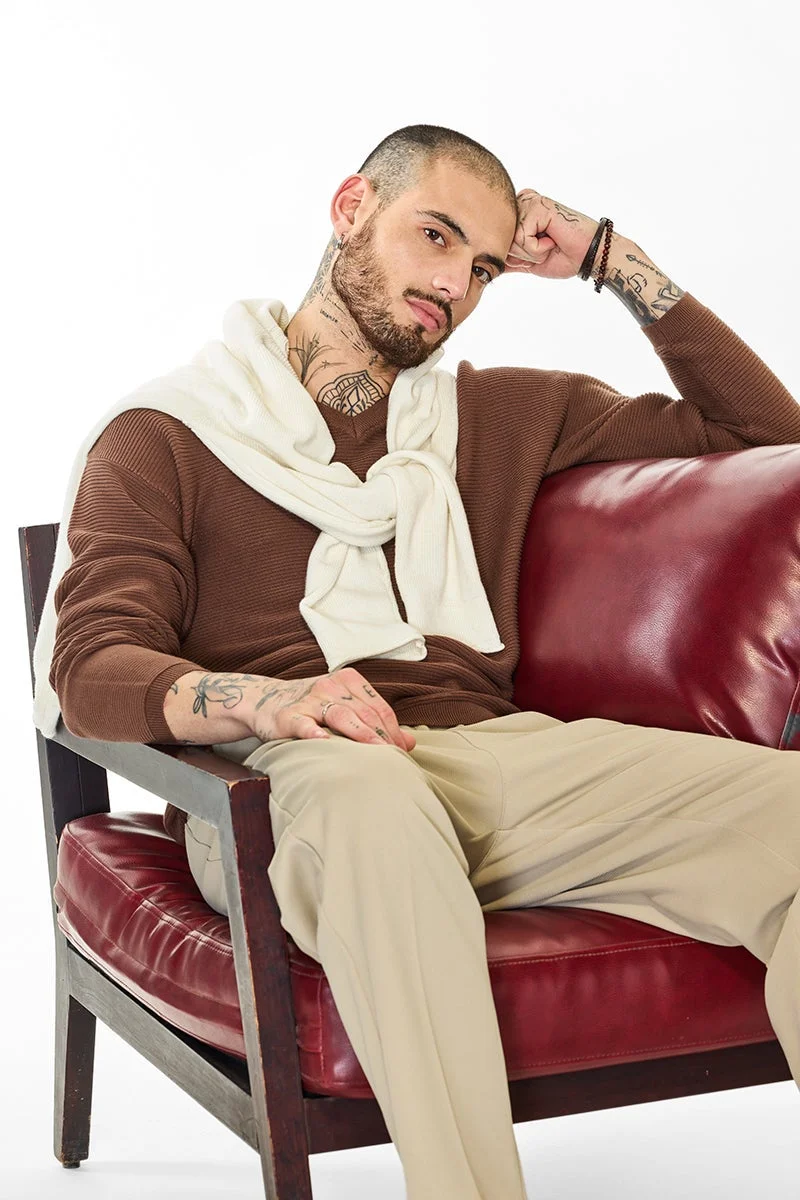 SNITCH Core Lab Hazelnut Textured Sweater