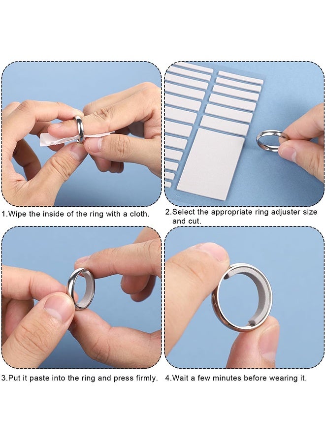 Invisible Ring Size Adjuster 3 Sheets for Loose Rings, Ring Sizer for Fixing Wide Rings, Jewelry Ring Guard Ring Smaller Spacer Loose Ring Tightener Ring Multi-Size Ring Sizer  - Image 5