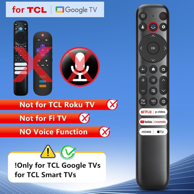 OMAIC for TCL-Google-TV-Remote Control Replacement,RC813 Compatible with TCL Smart TVs QM8/QM7/S5/S4/S3/Q7/Q6/Q5 Series(Not for Roku TVs) - Image 2