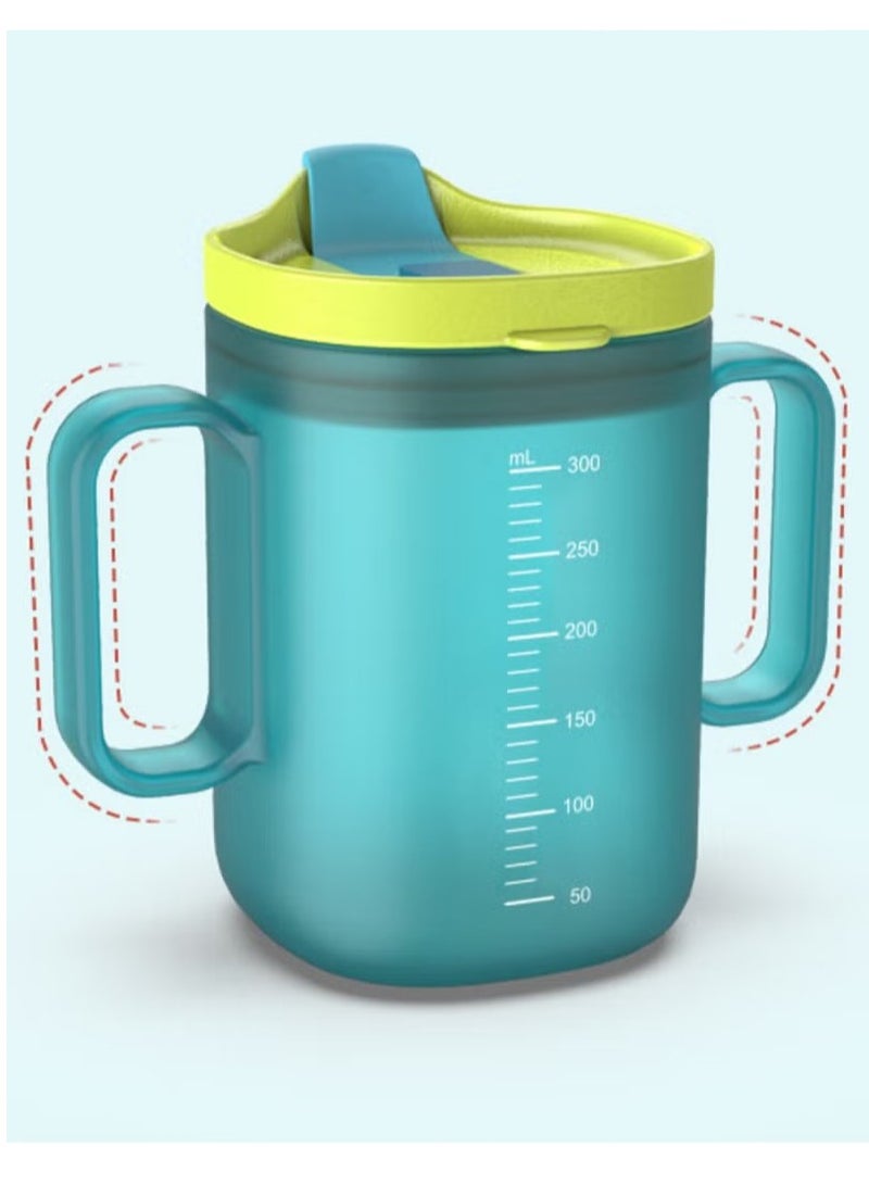Gonice Toddler Sippy Cups, Toddler Drinks Water Bottles Trainer Cup with Handles, 300ML Spill-Proof Sippy Cups for Toddlers 6 Months+, Children's Milk Cup with Scale, Children Portable Reusable Cup (Green) - Image 5
