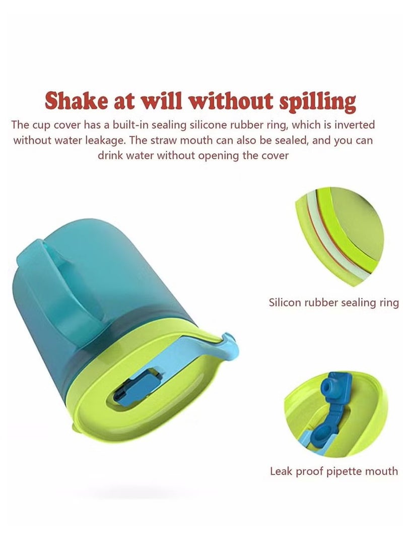 Gonice Toddler Sippy Cups, Toddler Drinks Water Bottles Trainer Cup with Handles, 300ML Spill-Proof Sippy Cups for Toddlers 6 Months+, Children's Milk Cup with Scale, Children Portable Reusable Cup (Green) - Image 4