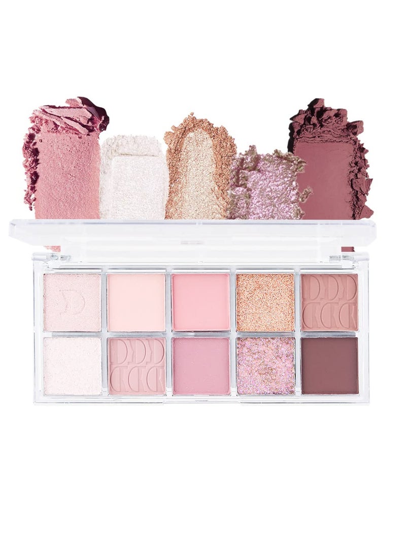 AMY'S DIARY - AMY'S DIARY 10 Colors light Pink Eye Shadow Eyeshadow Palette, High Pigmented, Blendable Long Lasting Waterproof Nude Pink Neutral Eye Shadow Palette Makeup (14#) - Image 1
