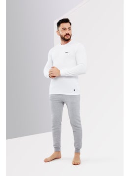 POLO RALPH LAUREN Men Round Neck Brand Logo Long Sleeve Sleepwear, White  - Image 2