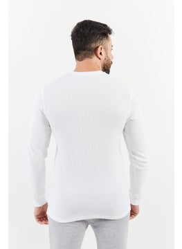 POLO RALPH LAUREN Men Round Neck Brand Logo Long Sleeve Sleepwear, White  - Image 3