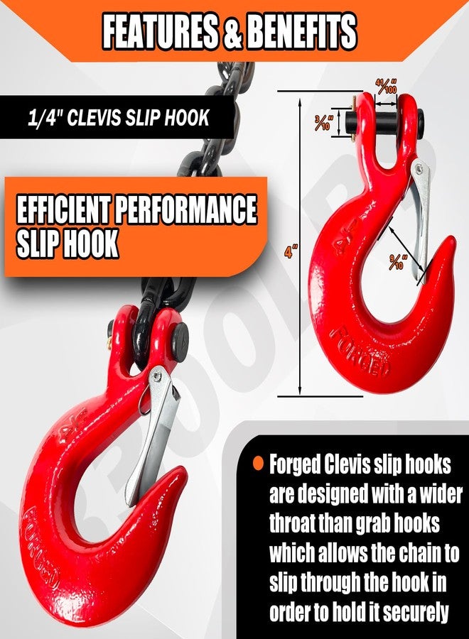 YATOINTO 2-Pack Grade 80 Trailer Safety Chain 36 Inch, Black Electrophoresis Finish with 1/4'' Red Clevis Snap Hook | Heavy Duty Transport Chain 13,200 lbs Break Strength for Towing - Image 4